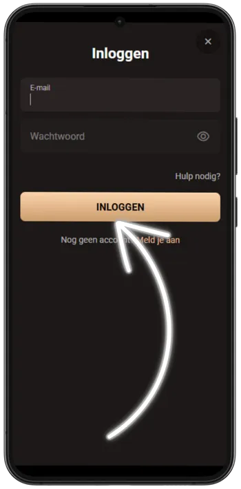 Legionbet Tik op "INLOGGEN"